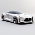 3d Nissan Vision C40 Concept Car In Monochromatic White Manga Style