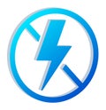 3D No Flash Icon with Lightning Symbol Crossed Out Royalty Free Stock Photo