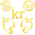 3D Norwegian krone currency symbol icon