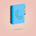 3d notebook, diary or phonebook. Vector