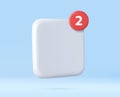 3D notification alert speech bubble,