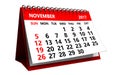 3d november 2017 calendar Royalty Free Stock Photo