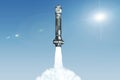 3D Nuclear Rocket Launch Royalty Free Stock Photo