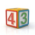 3D number block icon isolated on white background