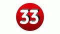 3D Number 33 sign symbol animation