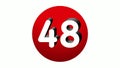 3D Number 48 sign symbol animation