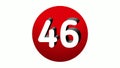 3D Number 46 sign symbol animation