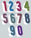 3d numbers set made with round shapes. Royalty Free Stock Photo