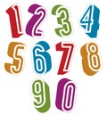 3d numbers set made with round shapes. Royalty Free Stock Photo