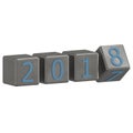 3D object render cubic New Year 2018 background