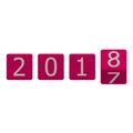 3D object render cubic New Year 2018 background