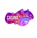 Casino objects logo place for text Royalty Free Stock Photo