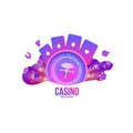 Casino objects logo place for text Royalty Free Stock Photo
