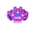Casino objects logo place for text Royalty Free Stock Photo