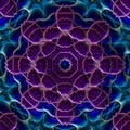 3d octagonal blue violet fractal pattern