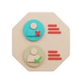 3D Icon Representing User Selection with Checkmark and Cross Symbols profile person Royalty Free Stock Photo