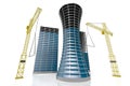 3D office buildings, construcion site