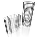 3D office buildings - wireframe Royalty Free Stock Photo