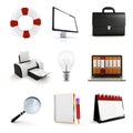 3d office elements set