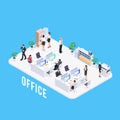 3d office with workers. Royalty Free Stock Photo