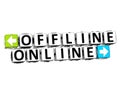 3D Offline Online Button Click Here Block Text