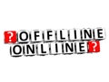 3D Offline Online Button Click Here Block Text