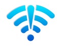 3D Offline Icon with Broken Wi-Fi Signal Royalty Free Stock Photo