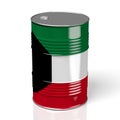 3D oil barrel, flag of Kuwait