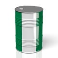 3D oil barrel, flag of Nigeria