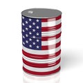 3D oil barrel, flag of USA, United States of America