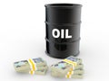 3d oil barrel and UAE dirhams Royalty Free Stock Photo