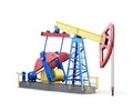 3d oil pump-jack isolated on white background