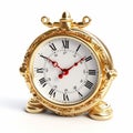 3d Old Gold Antique Alarm Clock For Clock Images Royalty Free Stock Photo