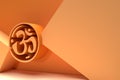 3D Om of Hinduism lucky symbol flat 3D Render Icon for Apps and Websites