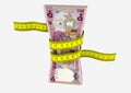 3D Omani Currency with Measure tape Royalty Free Stock Photo