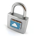 3D online file security concept icon isolated on white background