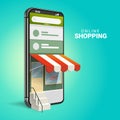 3D Online Shopping concept promotion