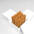 3d open box with extrude text Royalty Free Stock Photo