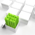 3d open box with extrude text Royalty Free Stock Photo