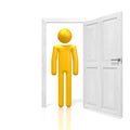 3D open door concept Royalty Free Stock Photo