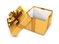 3d Open Gold Gift Box