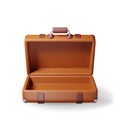 3D open vintage old travel suitcase isolated Royalty Free Stock Photo