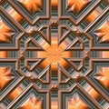 3d orange black octagonal geometric pattern