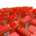 3D Orange Buildings