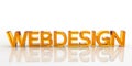 3D Orange Colored Webdesign Word - Made of Glass Royalty Free Stock Photo