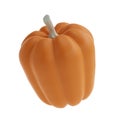 3d orange cute pumpkin rendering icon in cartoon style. Design element for Thanksgiving Day autumn holiday. illustration