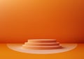 3D Orange Podium Mockup on Modern Background