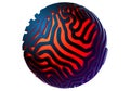 3d orb shape with algorithmic pattern, holographic color gradient. Scientific 3D ball concept