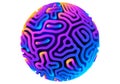 3d orb shape with algorithmic pattern, holographic color gradient. Scientific 3D ball concept