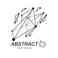 3d origami abstract mesh object, vector abstract design element. Royalty Free Stock Photo